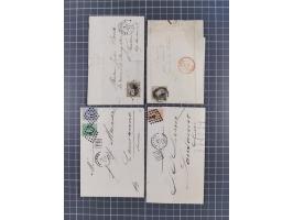 1854/1900, 10 covers, 9 postal stationerys and 7 piece with imperf stamps and pairs, including Ninove 271, four PD covers 186