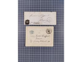 1854/1900, 10 covers, 9 postal stationerys and 7 piece with imperf stamps and pairs, including Ninove 271, four PD covers 186