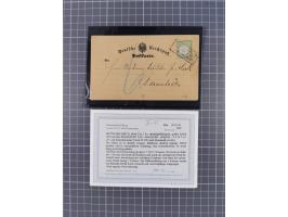 1872/74 (ca.), 16 frankierte Briefe/KarteGanzsache, dabei Auslandsbriefe, 'Muster ohne Wert', GAA, etc. 6 Atteste/Befund. Daz