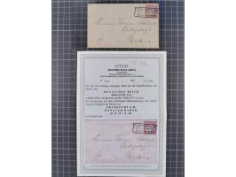 1872/74 (ca.), 16 frankierte Briefe/KarteGanzsache, dabei Auslandsbriefe, 'Muster ohne Wert', GAA, etc. 6 Atteste/Befund. Daz