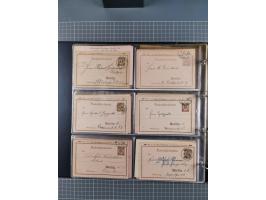 Berlin-Berliner Packetfahrt-Gesellschaft: 1886/1902, interessante Sammlung “Ganzsachenkarten und Streifbänder” mit ca.290 ung