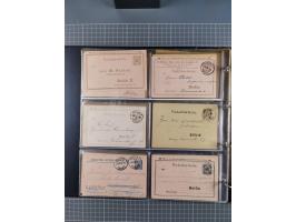 Berlin-Berliner Packetfahrt-Gesellschaft: 1886/1902, interessante Sammlung “Ganzsachenkarten und Streifbänder” mit ca.290 ung