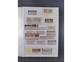 China bis Togo, interessante Sammlung loser R-Zettel mit ca. 330 Stück und 13 Siegelmarken inkl. in Schwarz aus Constantiniop