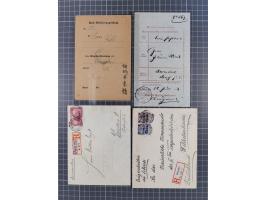 1893/1907, Partie mit vie R-Briefen aus Hankau, Peking mit violettem L1 “PEKING” auf R-Zettel “Deutsche Post”, Shanghai und S