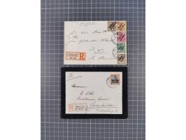 1900/13, Partie mit 8 R-Briefen und Karten sowie einer Vorderseite (Mogodor) von Cassablanca (2x mit verschiedenen R-Zettelty