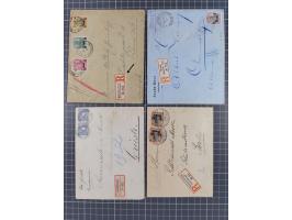 1880/1917, kleiner Sammlungsbestand mit 17 R-Briefen und einer Briefvorderseite mit Mi.-Nr. V42 im Paar und R-Zettel “CONSTAN