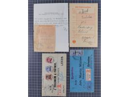 1880/1917, kleiner Sammlungsbestand mit 17 R-Briefen und einer Briefvorderseite mit Mi.-Nr. V42 im Paar und R-Zettel “CONSTAN