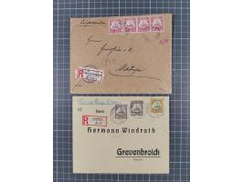 1892/1912, Partie mit Posteinlieferungsschein von “Stephansort” 1892 sowie zwei R-Briefen von Finschhafen 1904 und Friedrichs