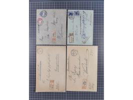 1896/1912, 23 R-Briefe ab Vorläufer-Ausgaben inkl. zwei R-Briefen aus der Mandatszeit mit alten deutschen R-Zetteln und zwei 