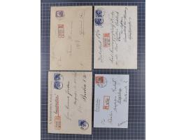 1896/1912, 23 R-Briefe ab Vorläufer-Ausgaben inkl. zwei R-Briefen aus der Mandatszeit mit alten deutschen R-Zetteln und zwei 