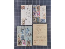 1904/19, 24 R-Briefe inkl. einiger Belege aus der Besatzungszeit mit alten deutschen R-Zetteln. Dabei bessere Stempel von “AK