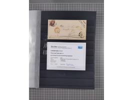 1857/67 (ca.), ein unfrankierter und 25 frankierte Briefe in das europäische Ausland, diverse Portostufen und Frankatur-Kombi