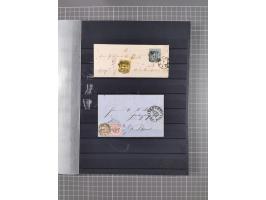 1857/67 (ca.), ein unfrankierter und 25 frankierte Briefe in das europäische Ausland, diverse Portostufen und Frankatur-Kombi