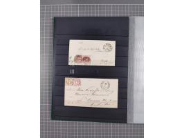 1857/67 (ca.), ein unfrankierter und 25 frankierte Briefe in das europäische Ausland, diverse Portostufen und Frankatur-Kombi