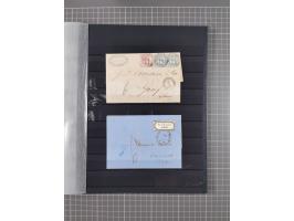 1857/67 (ca.), ein unfrankierter und 25 frankierte Briefe in das europäische Ausland, diverse Portostufen und Frankatur-Kombi