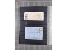 1857/67 (ca.), ein unfrankierter und 25 frankierte Briefe in das europäische Ausland, diverse Portostufen und Frankatur-Kombi