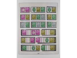 1951/54, gestempelte und meist postfrische Sammlung Zusammendrucke Posthorn und Heuss mit vielen geprüften Stücken wie H-Bl. 