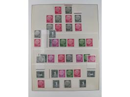 1951/54, gestempelte und meist postfrische Sammlung Zusammendrucke Posthorn und Heuss mit vielen geprüften Stücken wie H-Bl. 