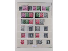 1951/54, gestempelte und meist postfrische Sammlung Zusammendrucke Posthorn und Heuss mit vielen geprüften Stücken wie H-Bl. 