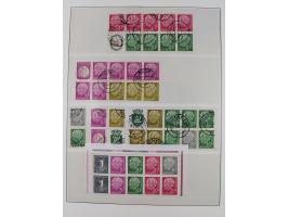 1951/54, gestempelte und meist postfrische Sammlung Zusammendrucke Posthorn und Heuss mit vielen geprüften Stücken wie H-Bl. 