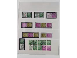 1951/54, gestempelte und meist postfrische Sammlung Zusammendrucke Posthorn und Heuss mit vielen geprüften Stücken wie H-Bl. 