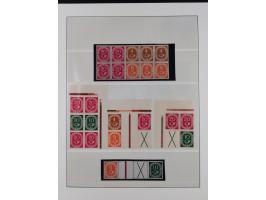 1951/54, gestempelte und meist postfrische Sammlung Zusammendrucke Posthorn und Heuss mit vielen geprüften Stücken wie H-Bl. 