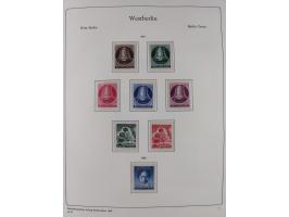 1948/90, postfrische komplette Sammlung Berlin im Vordruck-Album, dabei Besonderheiten wie Mi. 33 verschobener Aufdruck, gepr