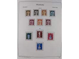 1948/90, postfrische komplette Sammlung Berlin im Vordruck-Album, dabei Besonderheiten wie Mi. 33 verschobener Aufdruck, gepr