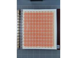 1921, 5 Pfg.-20 M., je in kpl. Bogen, dabei 10 Pfg. ungefaltet, postfrisch kleines Aufklammerungsloch im Rand und leichte Ble