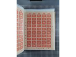 1922, meist postfrische Sammlung mit 100 Bogen ex Mi.-Nr. 246-57, teils sign. INFLA Berlin, in guter Erhaltung, teils übliche