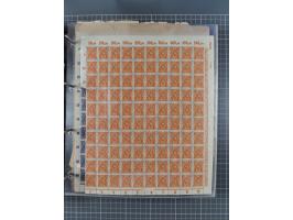 1921/22, postfrischer und ungebrauchter Bestand mit etwas über 200 Bogen und Bogenteilen, dabei Walzen- und Plattenbogen, HAN