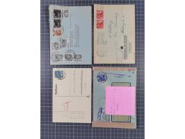 1948/49, ca. 70 Briefe und Karten mit Schwarz-, Rot- und Grünaufdruck-Marken mit vielen besseren Verwendungen. Dabei u.a. Mi.