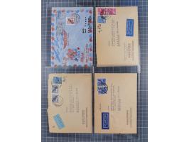 1948/49, ca. 70 Briefe und Karten mit Schwarz-, Rot- und Grünaufdruck-Marken mit vielen besseren Verwendungen. Dabei u.a. Mi.