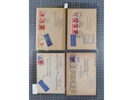 1948/49, ca. 70 Briefe und Karten mit Schwarz-, Rot- und Grünaufdruck-Marken mit vielen besseren Verwendungen. Dabei u.a. Mi.