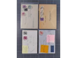 1948/49, ca. 70 Briefe und Karten mit Schwarz-, Rot- und Grünaufdruck-Marken mit vielen besseren Verwendungen. Dabei u.a. Mi.