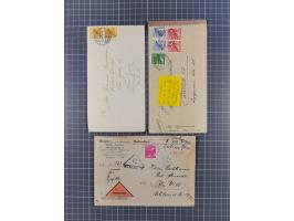 1948/49, ca. 70 Briefe und Karten mit Schwarz-, Rot- und Grünaufdruck-Marken mit vielen besseren Verwendungen. Dabei u.a. Mi.