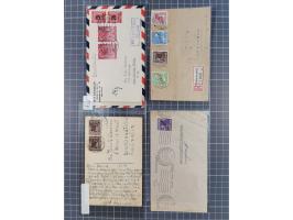 1948/49, ca. 70 Briefe und Karten mit Schwarz-, Rot- und Grünaufdruck-Marken mit vielen besseren Verwendungen. Dabei u.a. Mi.