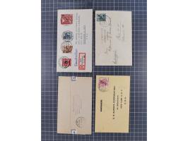 1948/49, ca. 70 Briefe und Karten mit Schwarz-, Rot- und Grünaufdruck-Marken mit vielen besseren Verwendungen. Dabei u.a. Mi.