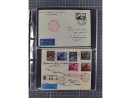 1928/48, über 40 Briefe, dabei u.a. Zeppelinpost mit Islandfahrt, Polarpost 1 M., Holztaube, Liechtenstein, etc., ferner Noth