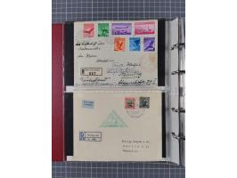 1928/48, über 40 Briefe, dabei u.a. Zeppelinpost mit Islandfahrt, Polarpost 1 M., Holztaube, Liechtenstein, etc., ferner Noth