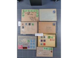 1945/48, über 200 Briefe, Karten und Ganzsachen mit frühe Post von und nach Berlin, R-Briefe, interessante Mischfrankaturen, 
