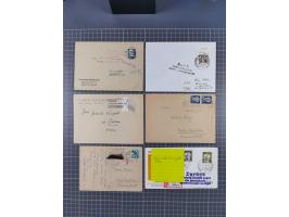 Postkrieg: 1948/85, Partie mit 45 Briefen, Karten und Ganzsachen, dabei Schwärzungen, Aufkleber, Hinweisstempel usw.