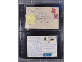 1949/94, fast 40 Briefe und Karten mit Schwerpunkt bei den Posthorn- und Heuss-Frankaturen. Dabei interessante Luftpost-Frank