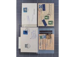 1949/94, fast 40 Briefe und Karten mit Schwerpunkt bei den Posthorn- und Heuss-Frankaturen. Dabei interessante Luftpost-Frank