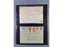 1948, fast 30 Briefe und Karten mit Band/Netz-Frankaturen, dabei meist Briefe in die USA mit u.a. sieben Luftpost-Ersatz-Aero