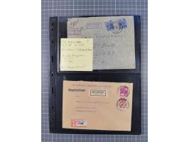 1948, fast 30 Briefe und Karten mit Band/Netz-Frankaturen, dabei meist Briefe in die USA mit u.a. sieben Luftpost-Ersatz-Aero