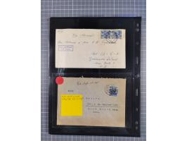 1948, fast 30 Briefe und Karten mit Band/Netz-Frankaturen, dabei meist Briefe in die USA mit u.a. sieben Luftpost-Ersatz-Aero