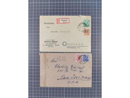 1948, fast 30 Briefe und Karten mit Band/Netz-Frankaturen, dabei meist Briefe in die USA mit u.a. sieben Luftpost-Ersatz-Aero