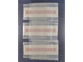 1876, Freimarken 2 ½ P. / 20 Pfg., Zehnerstreifen, postfrisch, 20 Exemplare, teils mit unterschiedlichen Randdrucken (Mi.-Nr.