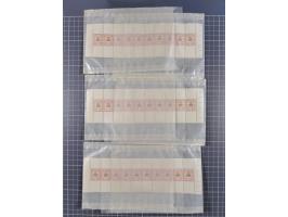 1876, Freimarken 2 ½ P. / 20 Pfg., Zehnerstreifen, postfrisch, 20 Exemplare, teils mit unterschiedlichen Randdrucken (Mi.-Nr.